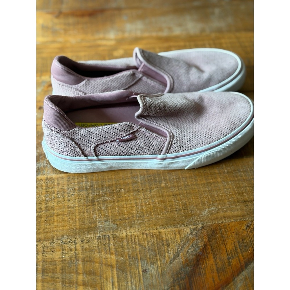 Vans Asher DLX Women's Skate Shoes Mauve Pink Perforated Suede Like Fabric 7.5